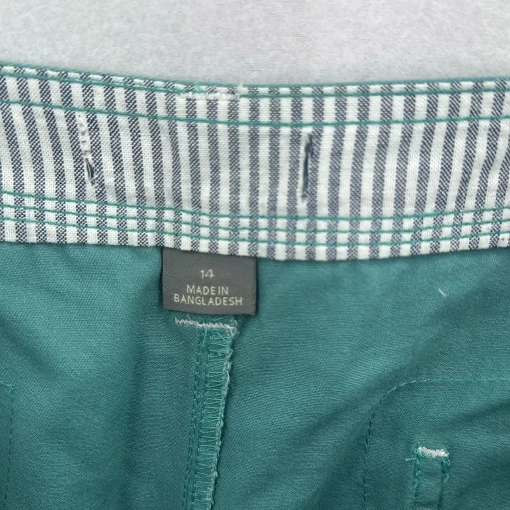 3For$20 Natural Reflection Chino Style Teal Shorts w/Pockets NWOT size 14